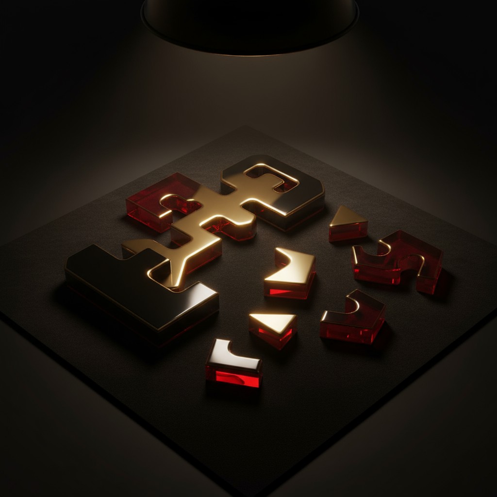 Jogos 3 D com pedaços de quebra-cabeça.